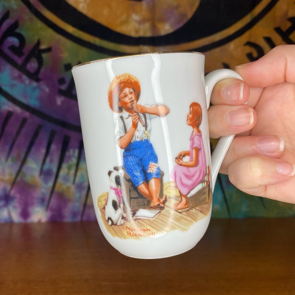 Norman Rockwell Museum Gold Trimmed Vintage 1982 “Music Master” Collectible Mug